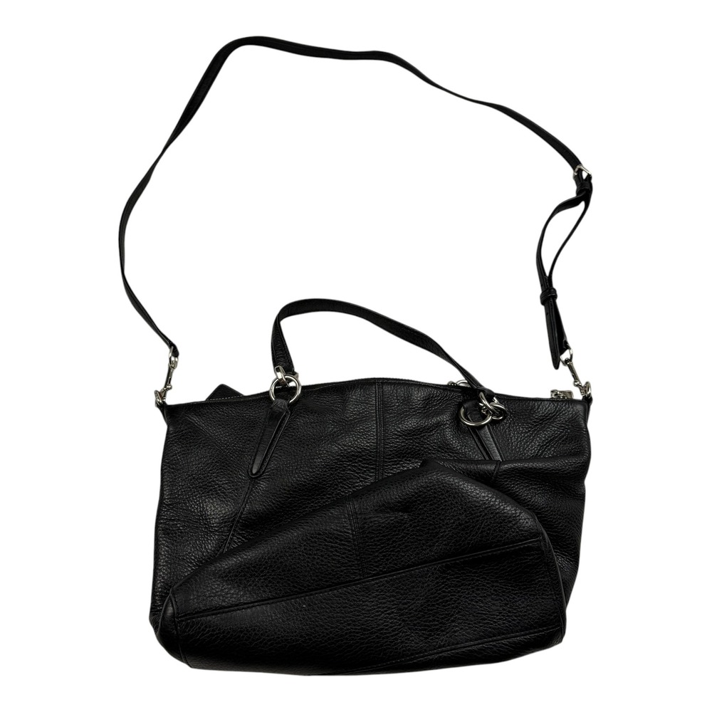 Coach F36675 Black Pebble Leather Kelsey Satchel Crossbody Bag Silver Hardware - Picture 2 of 6